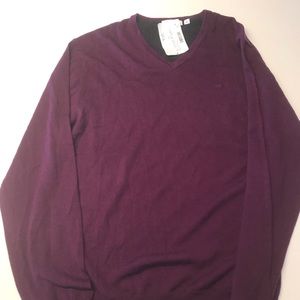 Men’s Merino v-neck sweater MAROON